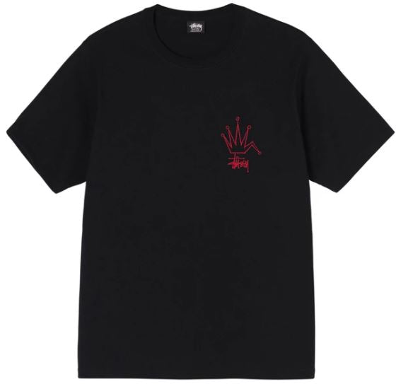 STUSSY BROKEN CROWN TEE- BLACK