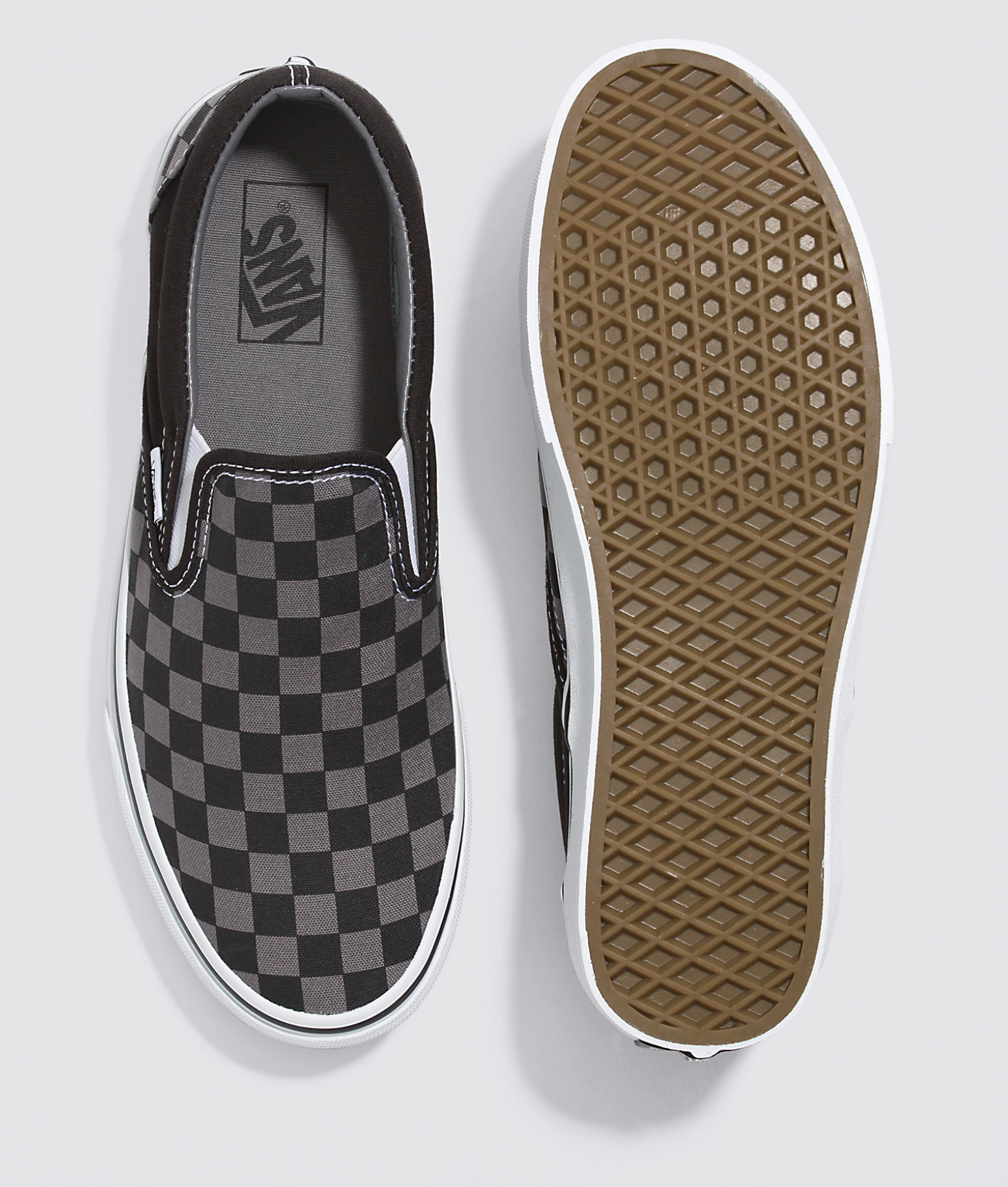 SLIP-ON CHECKERBOARD SHOE - BLACK/PEWTER CHECK